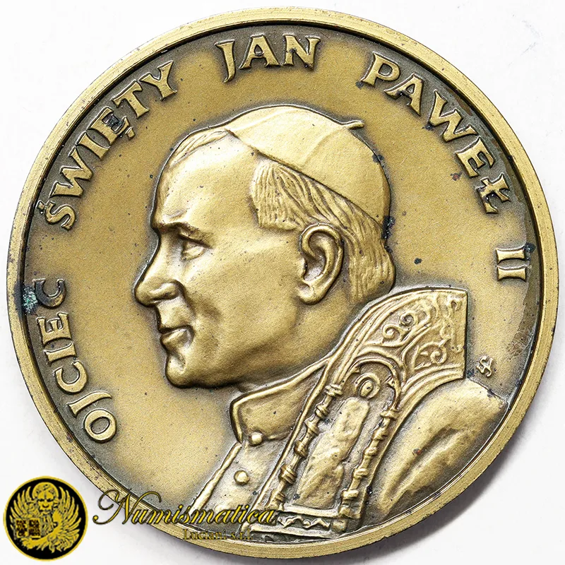 Medaglia Giovanni Paolo II 1979 An. I Visita in Polonia Madonna di Czestochowa Ø 40 mm Bronzo 26,03 gr §M177