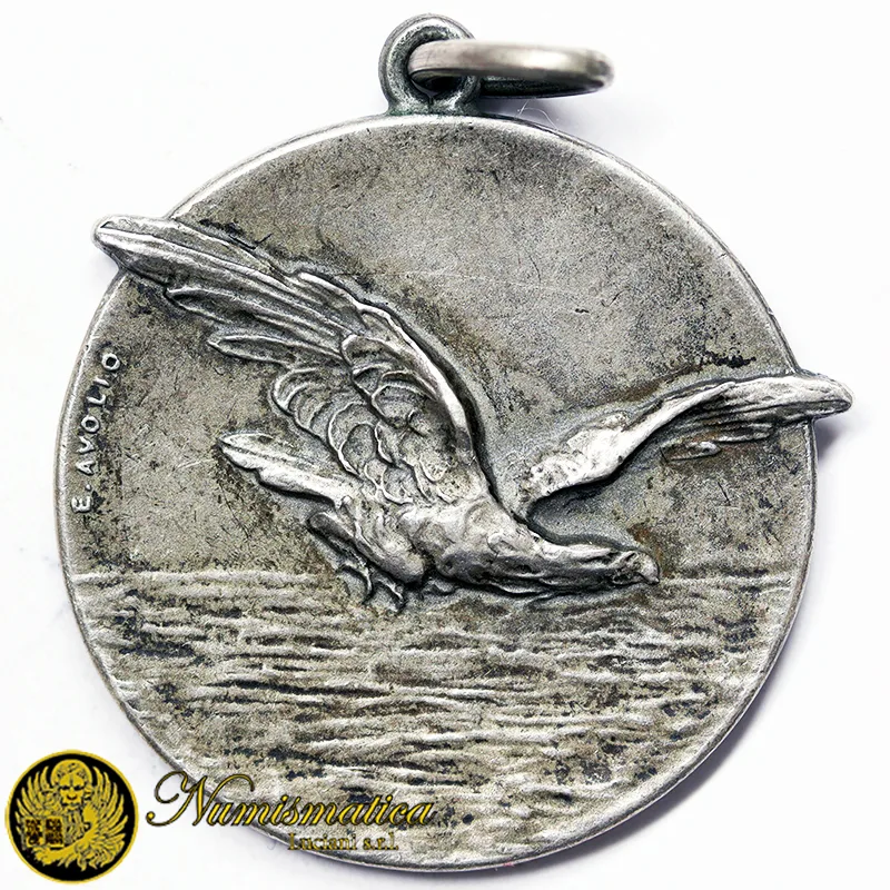 Regio Esploratore AQUILA medaglia Alarum Verbera Nosce 1916 Ø 28 mm Argento 8,86 gr #229