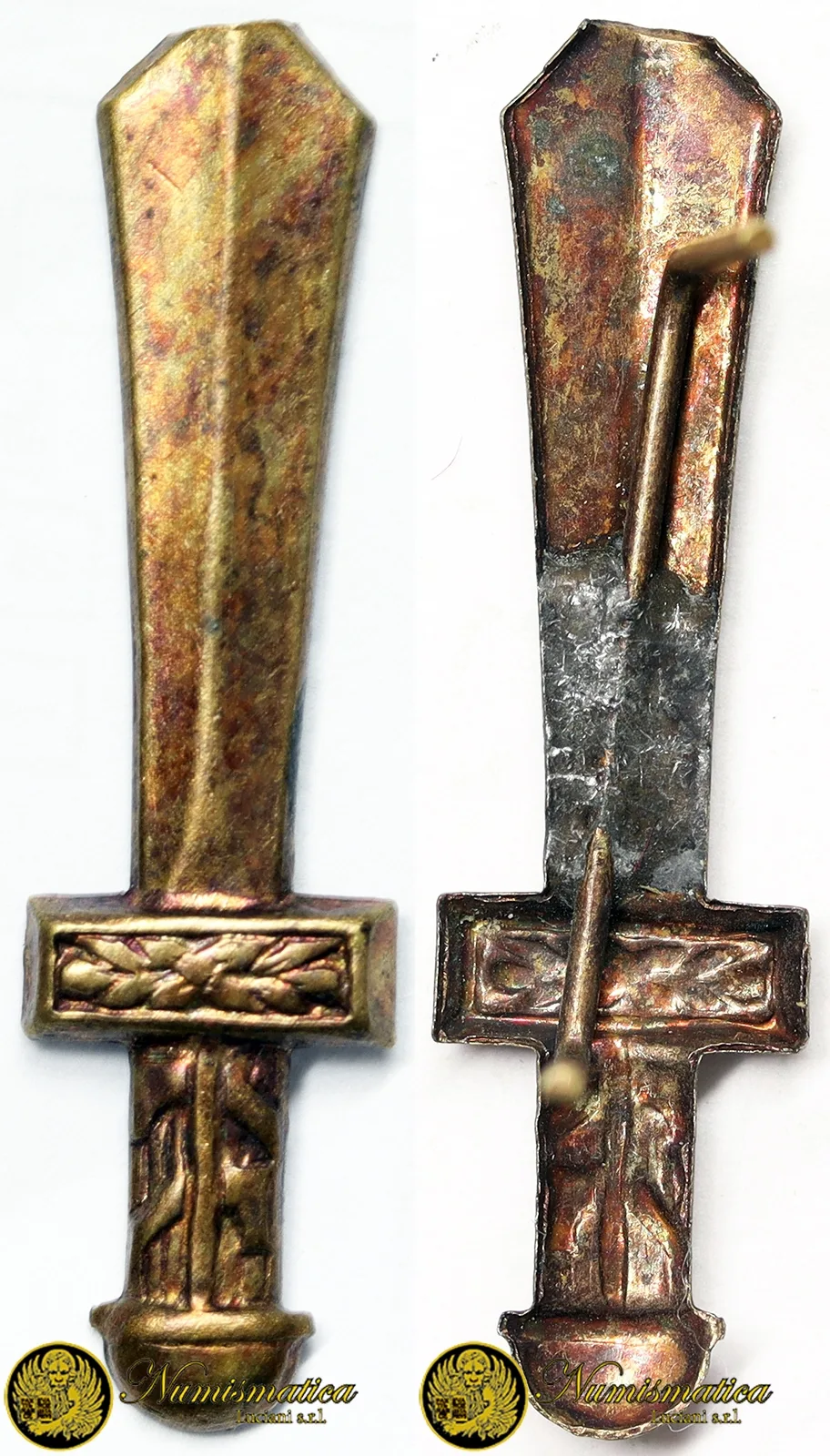 Gladio da nastrino Camicie Nere 1936 Ventennio 31×8 mm #MDS9
