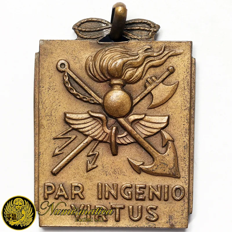 Medaglia della Scuola del Genio Militare con motto “Par ingenio Virtus” 34×26 mm #MDS79
