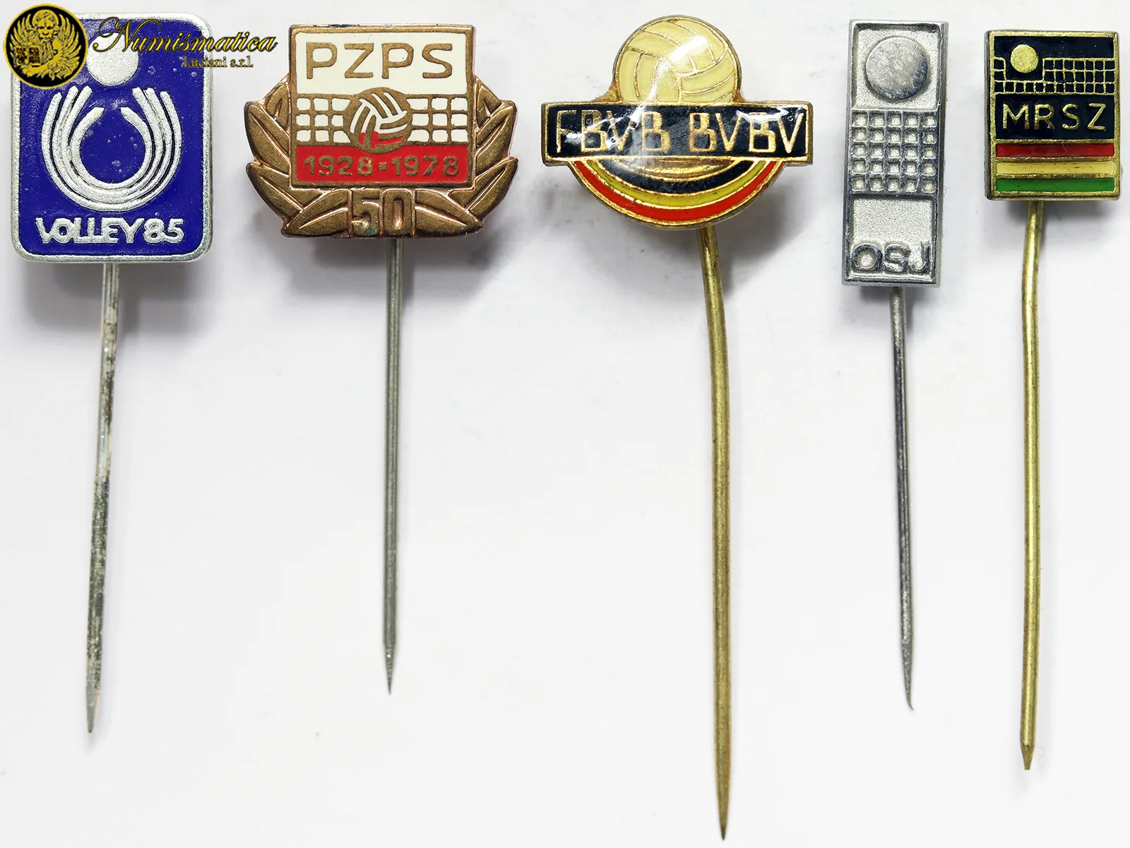 Lotto spille pallavolo Mondiale Juniores 1985, PZPS (Polonia), FBVB/BVBV (Belgio), OSJ (Federazione pallavolo della Jugoslavia), MRSZ (Ungheria) #MDS117