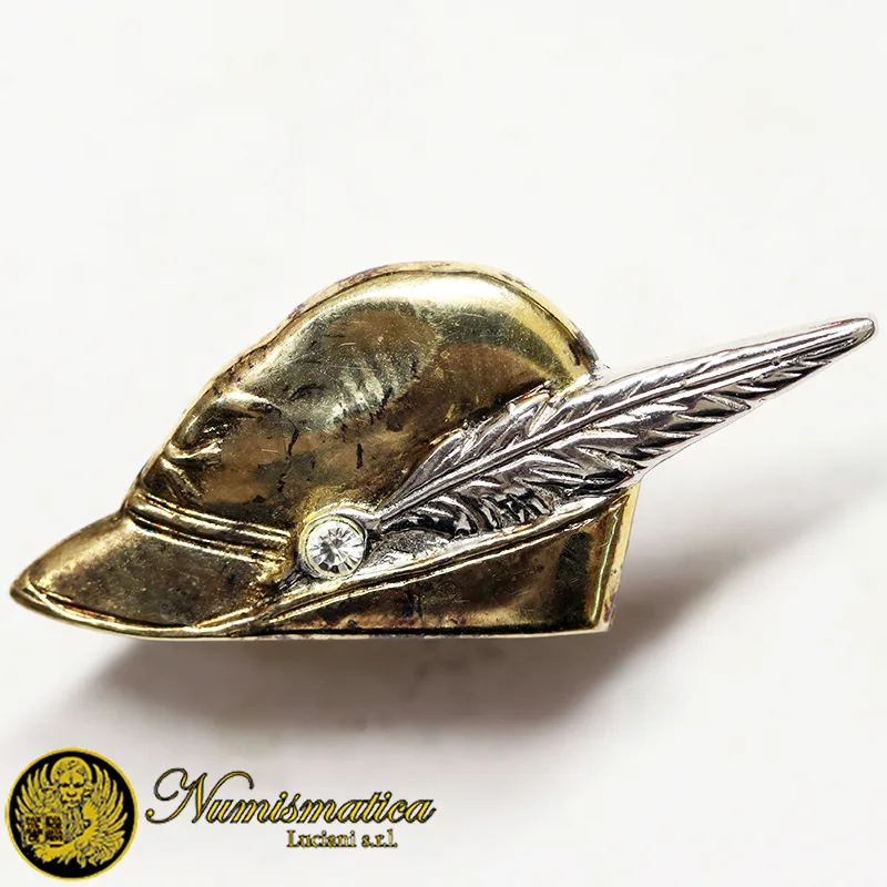 Spilla da giacca cappello Alpini 27×12 mm Argento 925 2,18 gr #MDS188