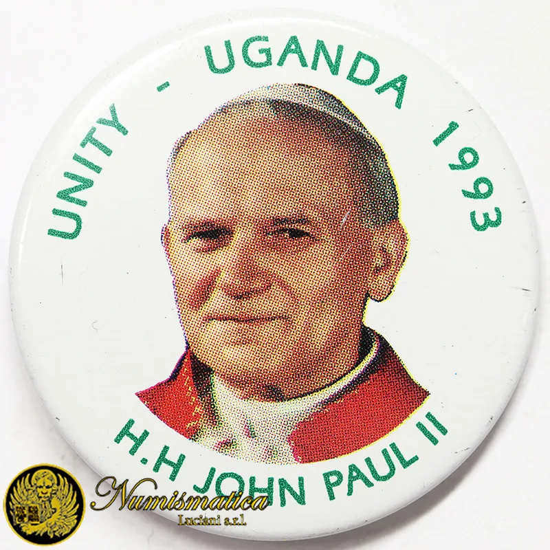 Spilla Giovanni Paolo II Visita in Uganda 1993 Ø 31 mm #MDS193