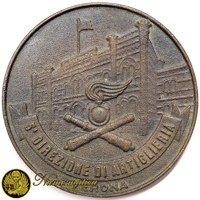 Placca uniface 5ª Direzione di Artiglieria Verona Ø 99 mm #PL267