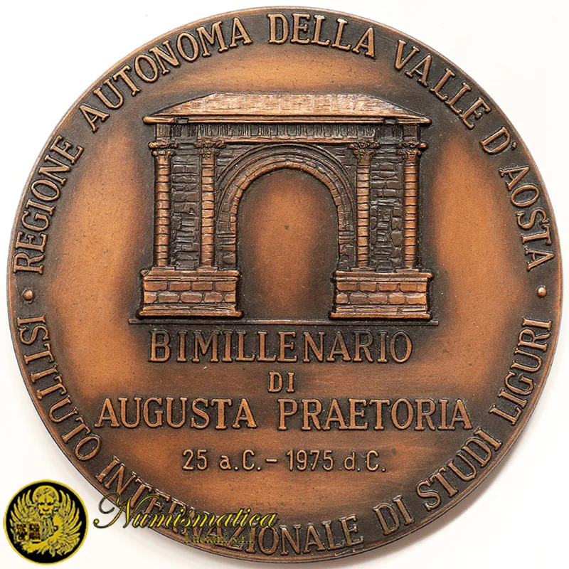 Medaglia Bimillenario di Augusta Praetoria in Valle D’Aosta 1975 Ø 59 mm #PL577