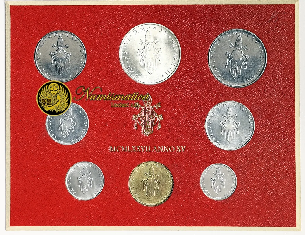 Serie VATICANO 1977 PAOLO VI An. XV Fdc 500 Lire in Argento [157]