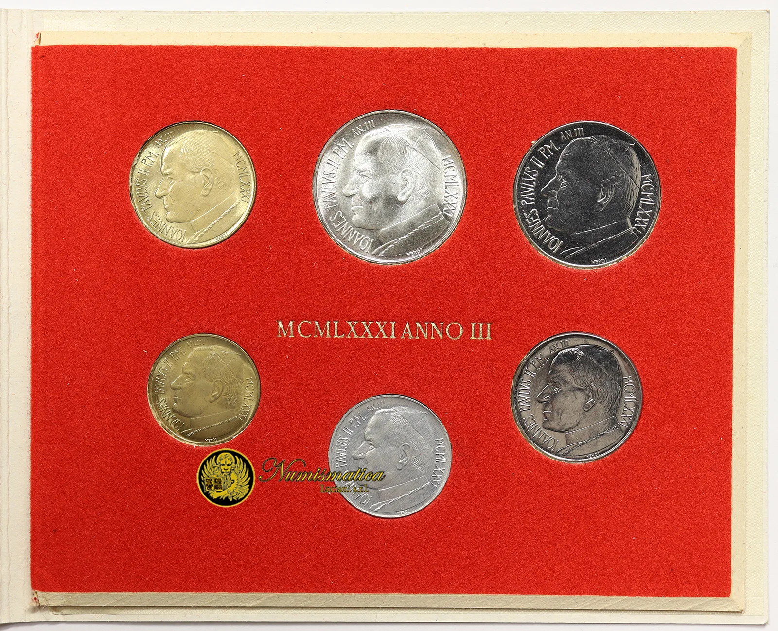 Serie VATICANO 1981 GIOVANNI PAOLO II An. III Fdc 500 Lire in argento [105]