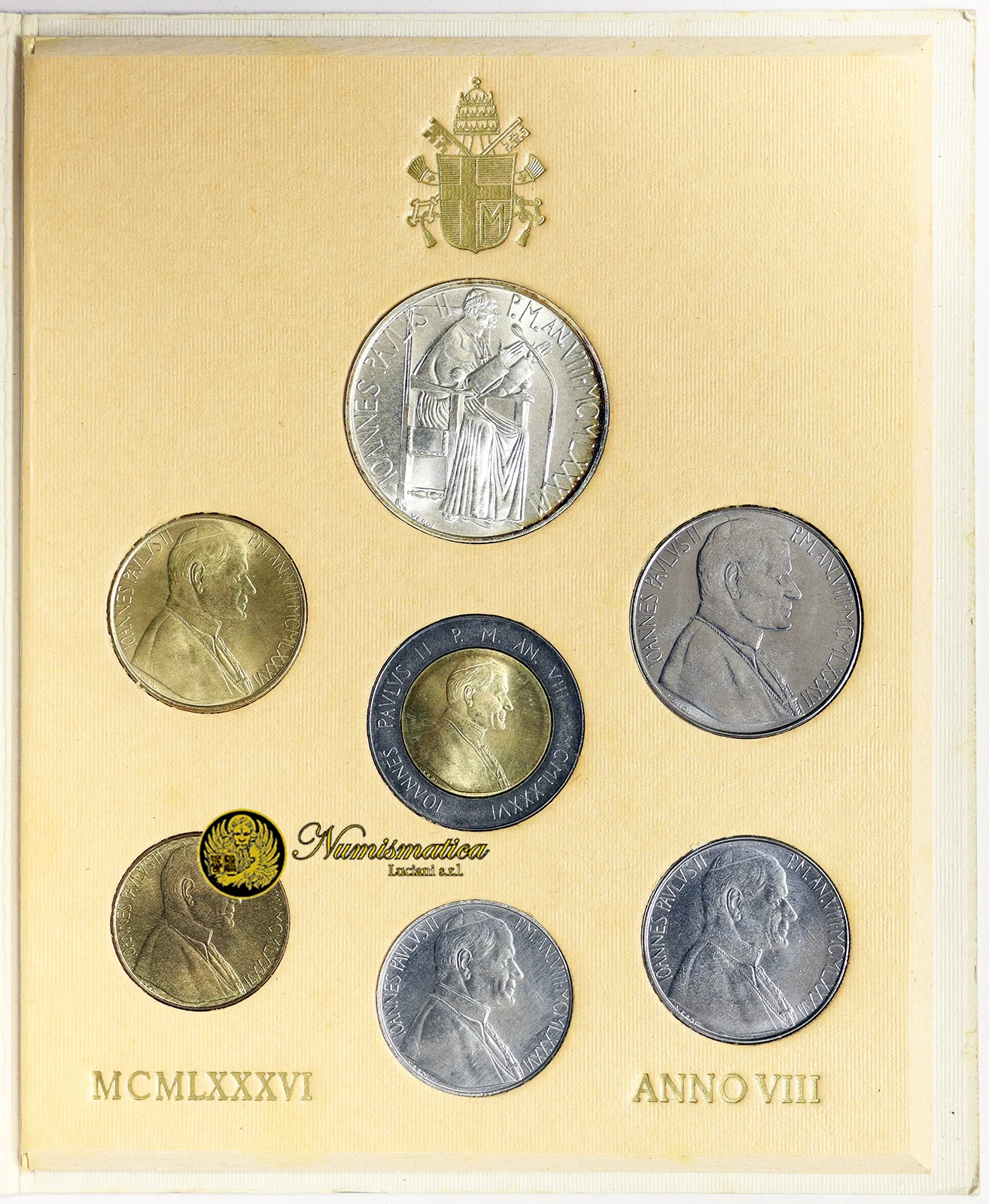 VATICANO Serie 1986 GIOVANNI PAOLO II An. VIII Fdc 1000 Lire in argento [135]