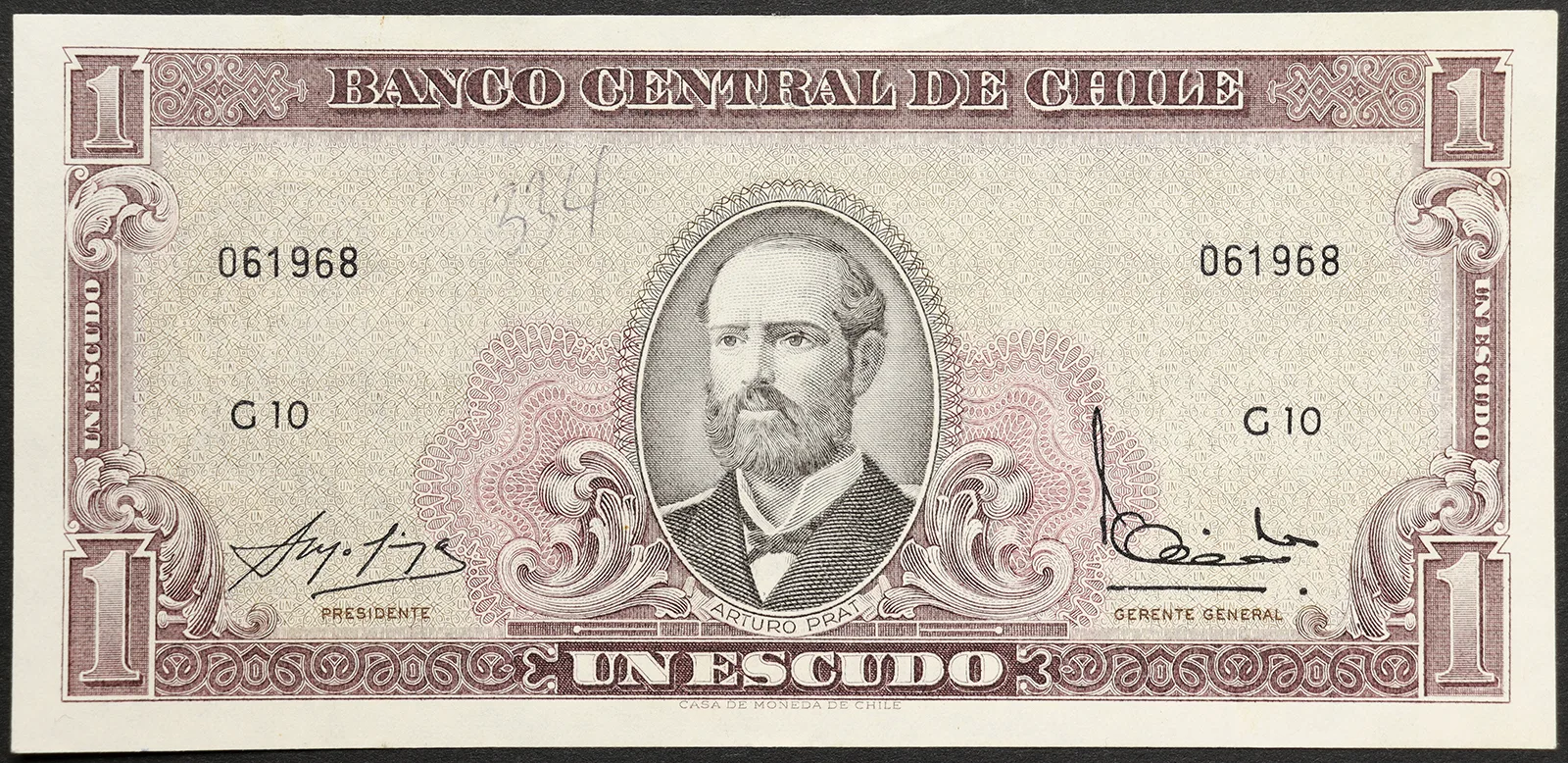 CILE 1 Escudo 1964-67 Pick P135Aa #B163