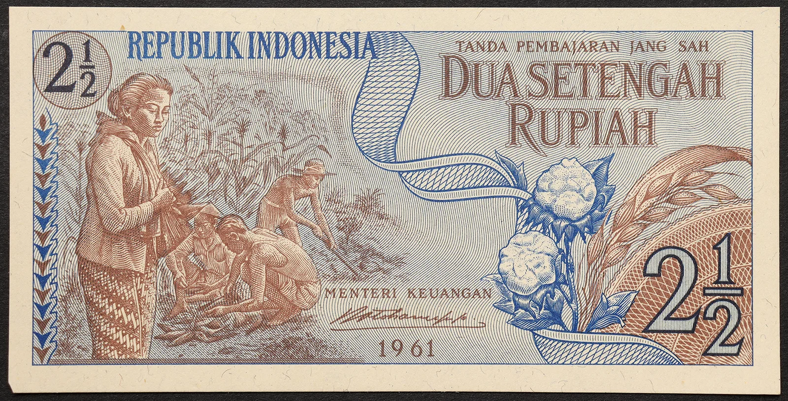 INDONESIA 2-1/2 Rupie 1961 FDS Pick#79 #B962