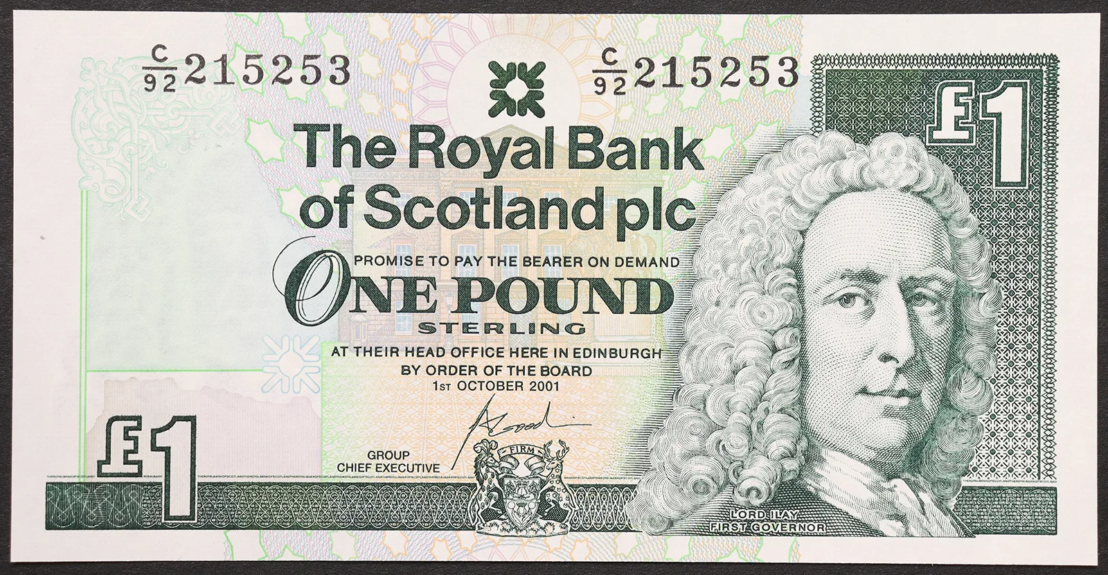 SCOZIA 1 Pound 2001 FDS Pick#351e #B417