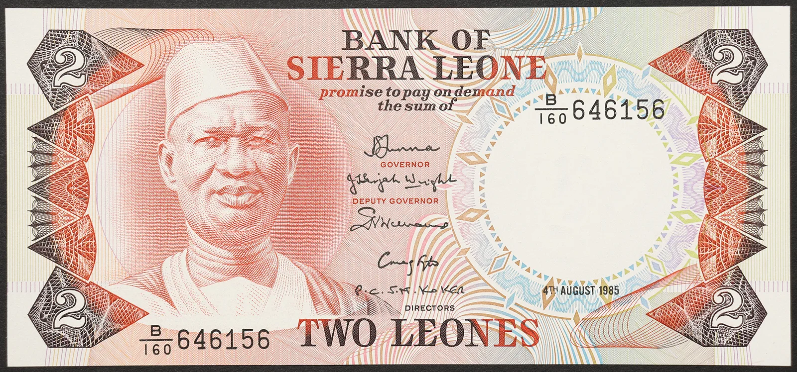 SIERRA LEONE 2 Leones 1985 FDS Pick#6h #B1117