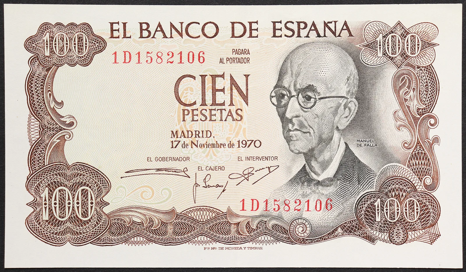 SPAGNA 100 Pesetas 1970 XF Pick#152 #B1306