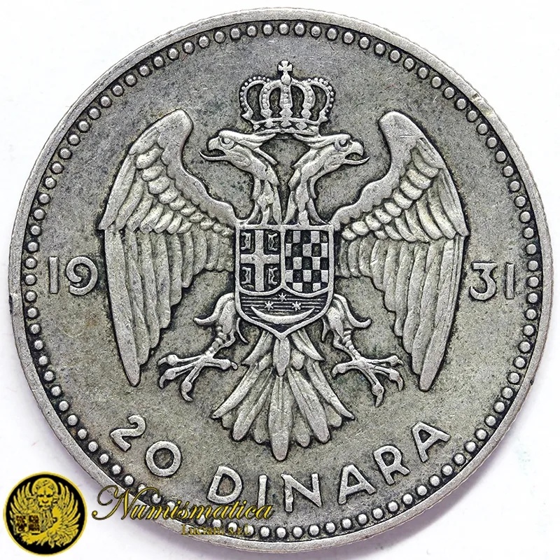 YUGOSLAVIA 20 Dinara 1931 Ag.500 14 g #1228