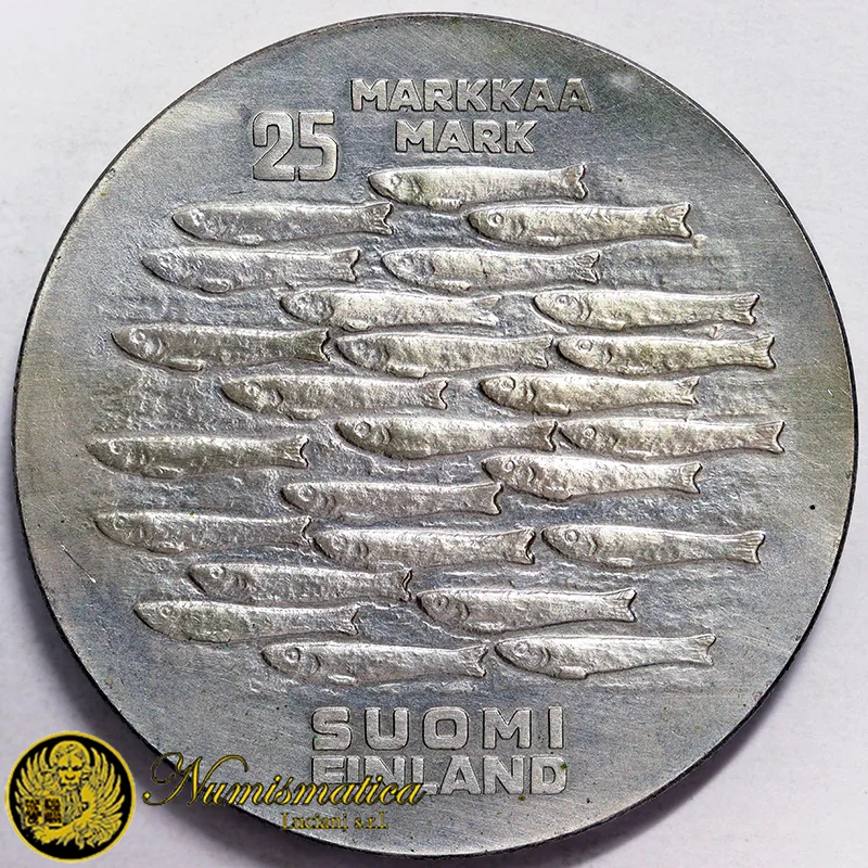 FINLANDIA 25 Markkaa 1979 SPL Ag.500 24,20 g #4446