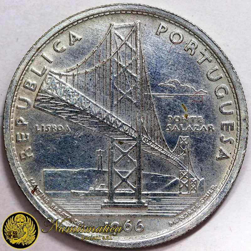 PORTOGALLO 20 Escudos 1966 BB+ Ag.650 10,12 g #966