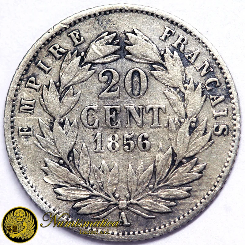 FRANCIA Napoleone III 20 Centimes 1856 A Parigi Ag.900 1,00 g #7613