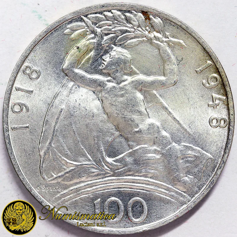 CECOSLOVACCHIA 100 Korun 1948 Indipendenza Ag.500 14 g #1227