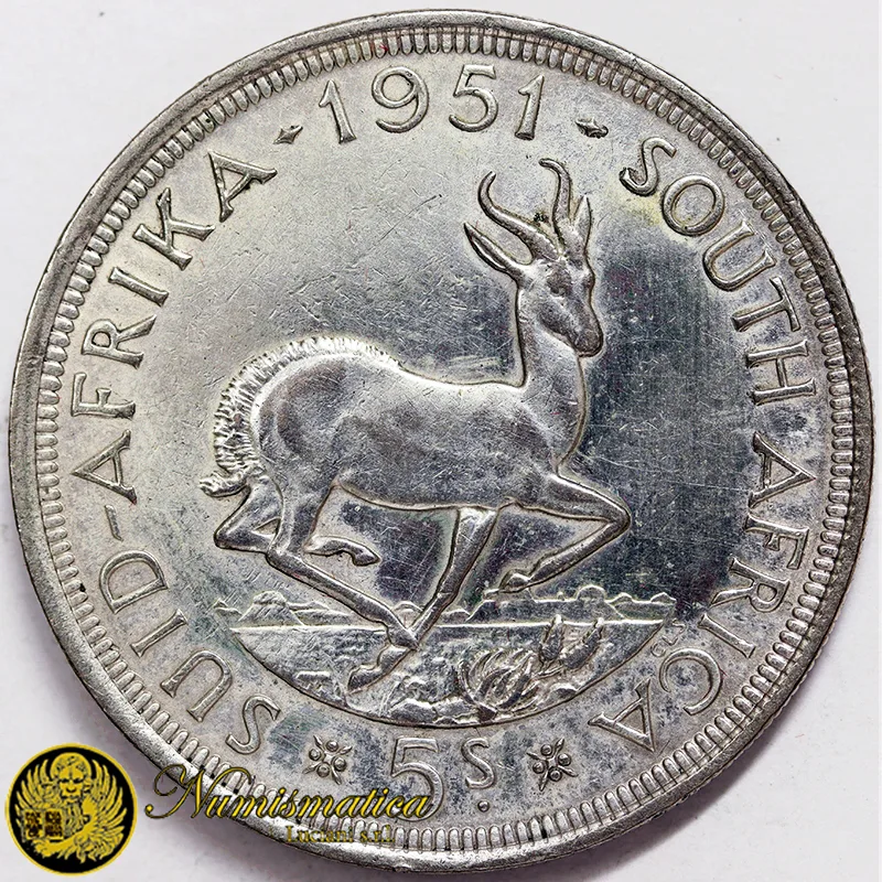 SUDAFRICA 5 Shillings 1951 Giorgio VI 1936-1952 Ag.500 28,28 g #8047