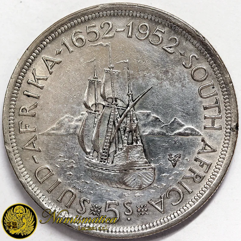 SUDAFRICA 5 Shillings 1952 Giorgio VI 1936-1952 Ag.500 28,28 g #8050