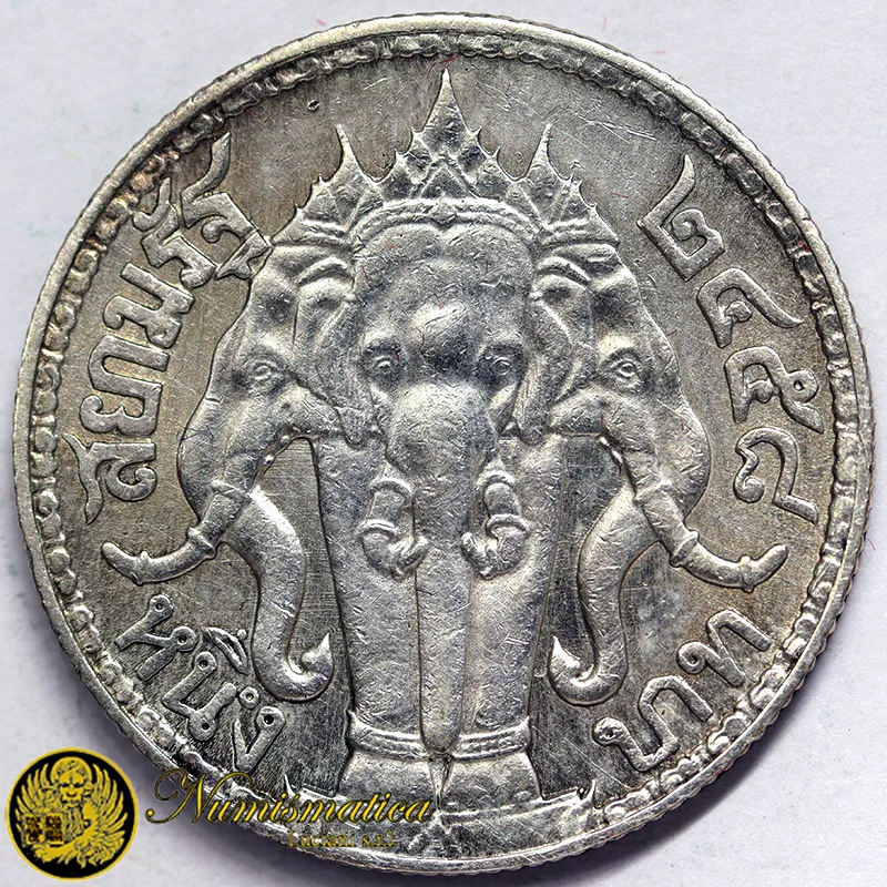 THAILANDIA 1 Baht 1915 Rama VI 1910-1925 Ag.900 15 g #1138