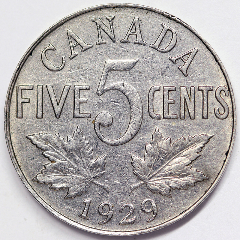 CANADA 5 Cents 1929 Nichel #6069