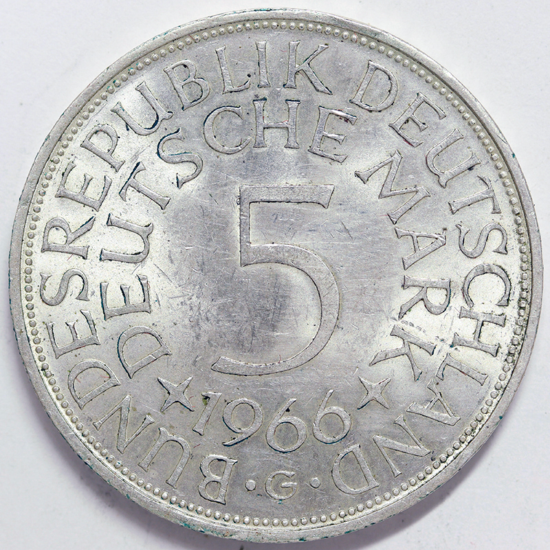 GERMANIA 5 Marchi 1966 G Baden Fdc Argento 625‰ 7 gr. #4981