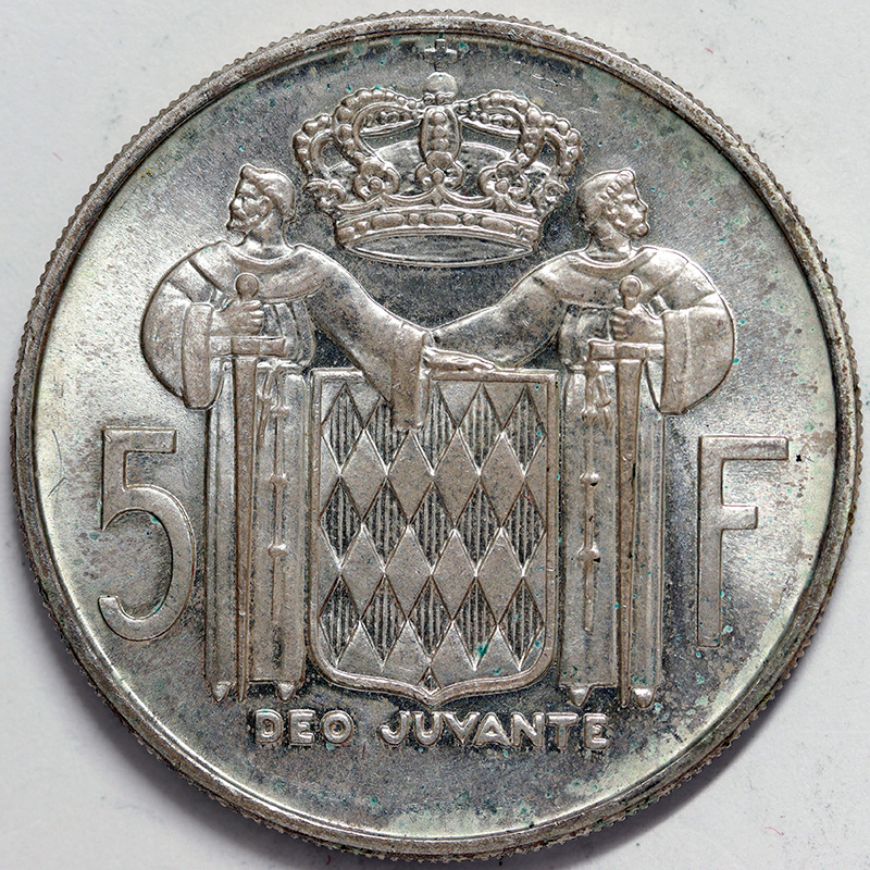 MONACO 5 Franchi 1966 Ranieri III° Argento 835‰ 12 gr. #4900