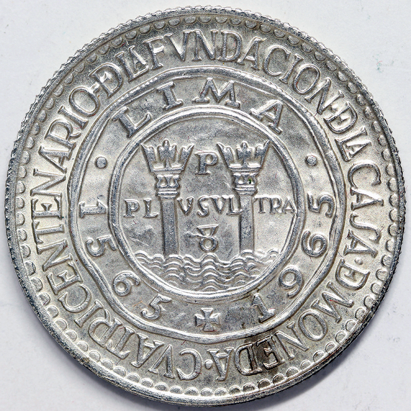 PERU’ 20 Soles 1965 Casa de Moneda Argento 900‰ 8 gr. #6053
