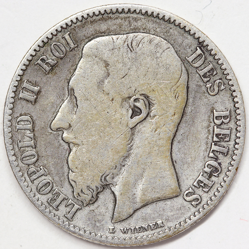 BELGIO 50 Centimes 1898 Legenda in Francese Argento #7207