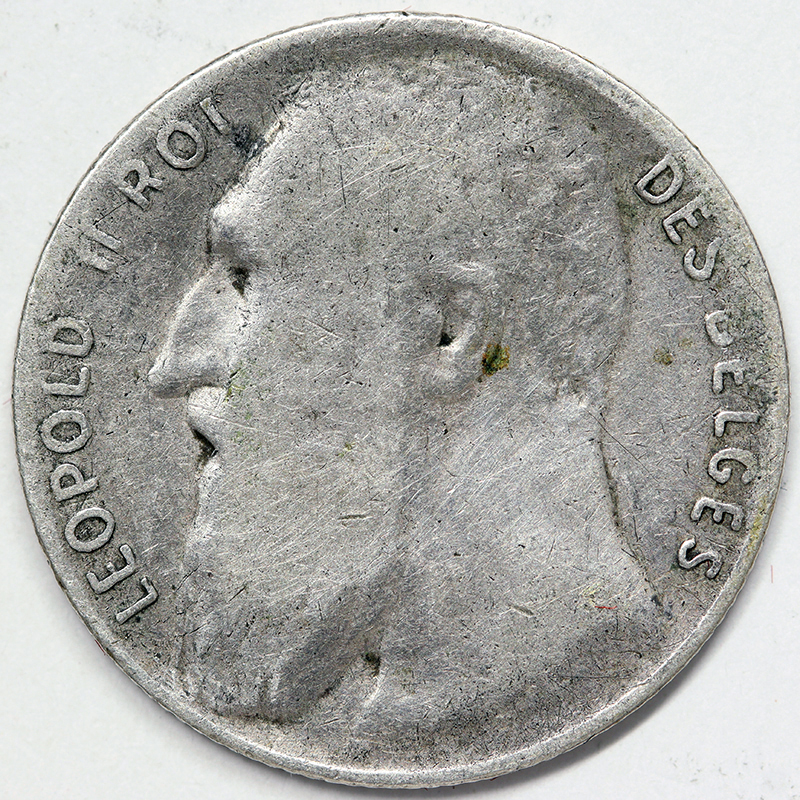 BELGIO 50 Centimes 1901 Legenda in Francese Argento #7176