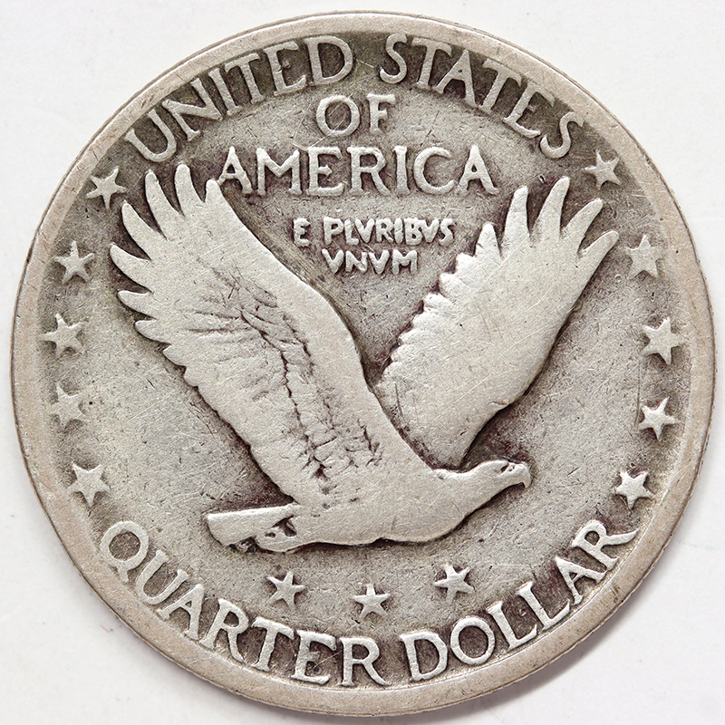 STATI UNITI 1/4 Dollaro 1927 Philadelphia Standing Liberty Argento 900‰ 6.25 gr. #5973